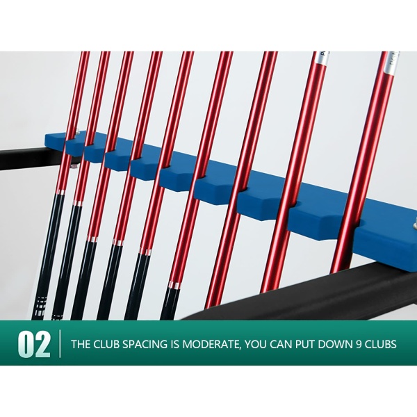 9 Golf Club Set Storage, Golf Putter Stand, Heavy Duty Metal Organizer, 9 Putters and Equipment