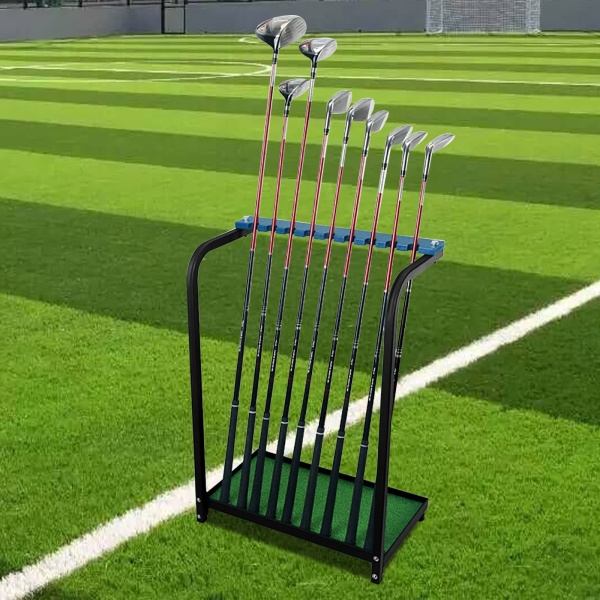 9 Golf Club Set Storage, Golf Putter Stand, Heavy Duty Metal Organizer, 9 Putters and Equipment