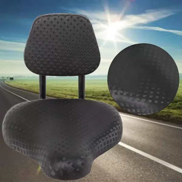 Bicycle Saddle with PU Backrest Waterproof Soft Saddle for Electric Bike Bicycle Universal Black