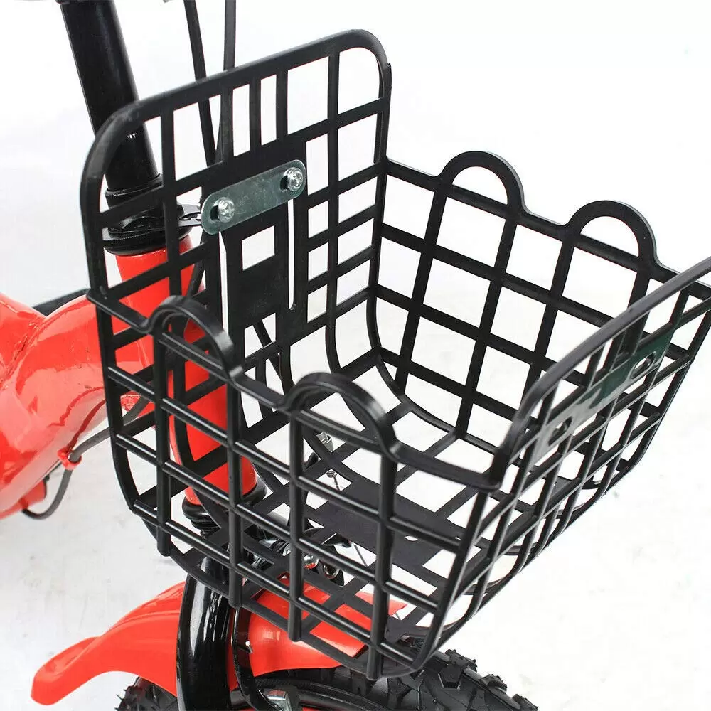 12-inch Children's Bike With Stabilizers And Basket For Children Who Are 2.62-3.11ft In Height As Uneven Roads Muddy Roads Grasslands Mountain Roads 12-inch Children's Bike With Stabilizers And Basket For Children Who Are 2.62-3.11ft In Height As Uneven Roads Muddy Roads Grasslands Mountain Roads
