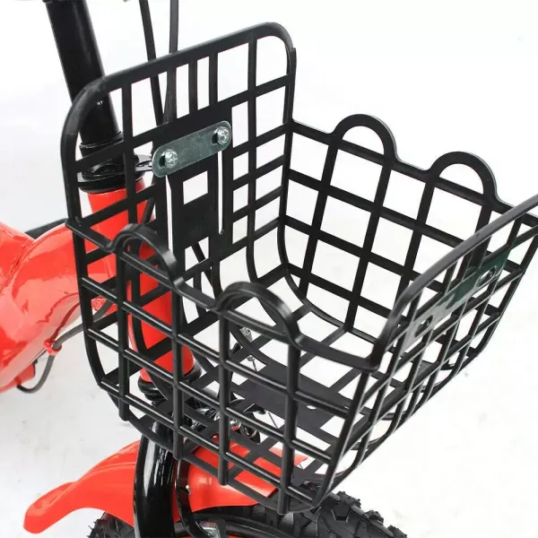 12-inch Children's Bike With Stabilizers And Basket For Children Who Are 2.62-3.11ft In Height As Uneven Roads Muddy Roads Grasslands Mountain Roads