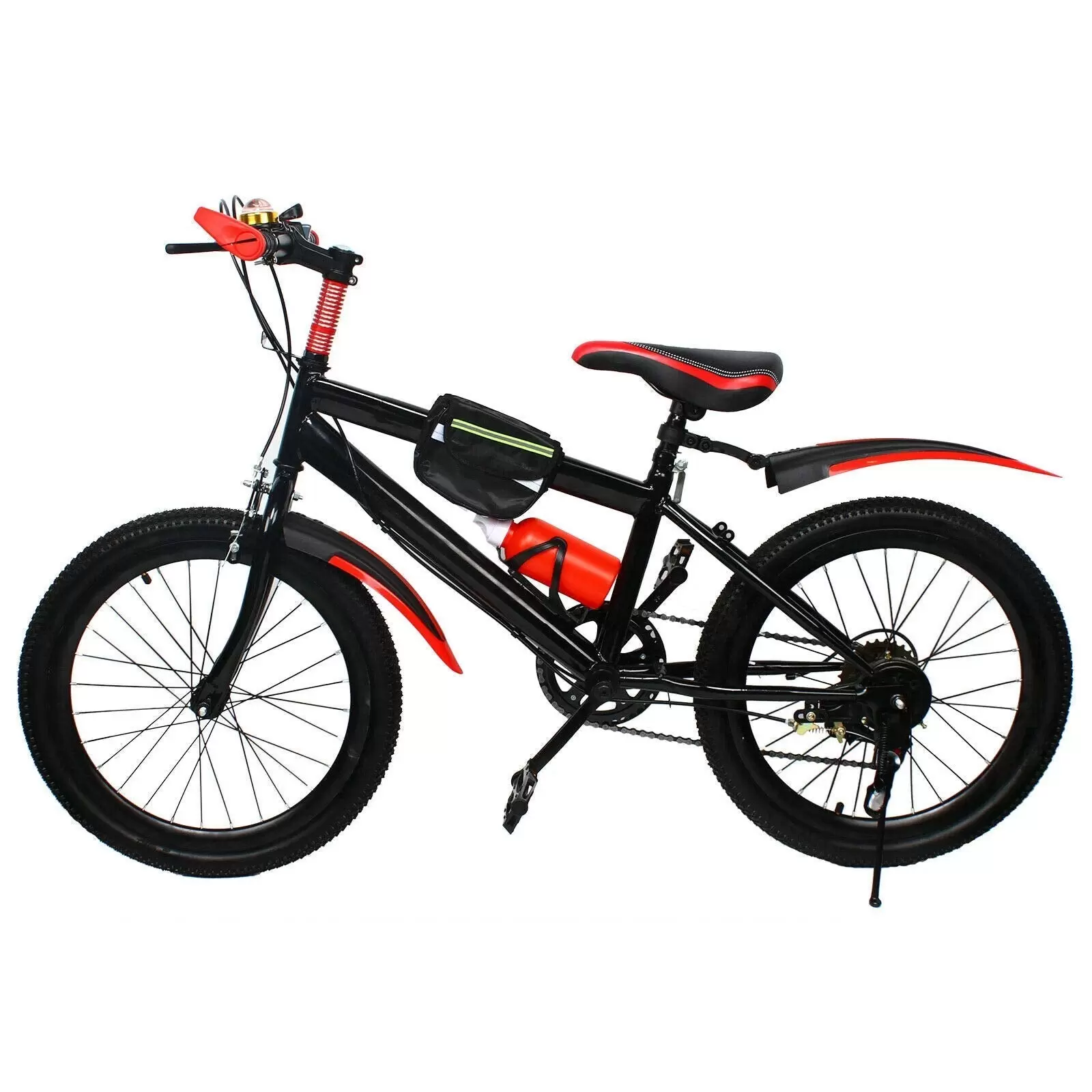 20 Inch Mountain Bike Carbon Steel Children's Mountain Bike Double Disc for Girls Boys  Kids Girls Boys Bike 7 Gang Speed 85 Kg Red