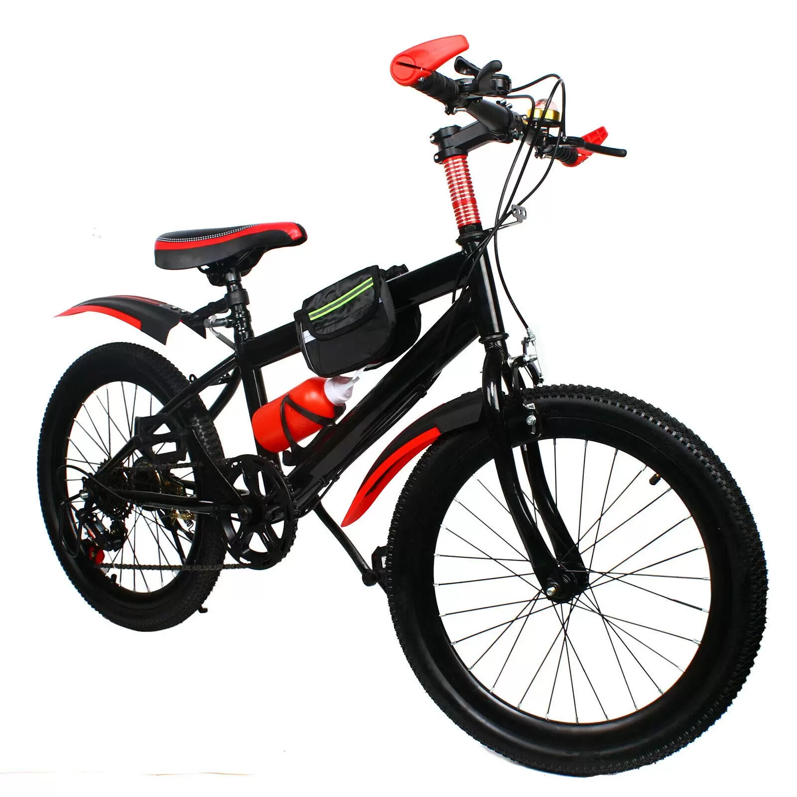 20 Inch Mountain Bike Carbon Steel Children's Mountain Bike Double Disc for Girls Boys  Kids Girls Boys Bike 7 Gang Speed 85 Kg Red