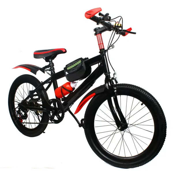 20 Inch Mountain Bike Carbon Steel Children's Mountain Bike Double Disc for Girls Boys  Kids Girls Boys Bike 7 Gang Speed 85 Kg Red
