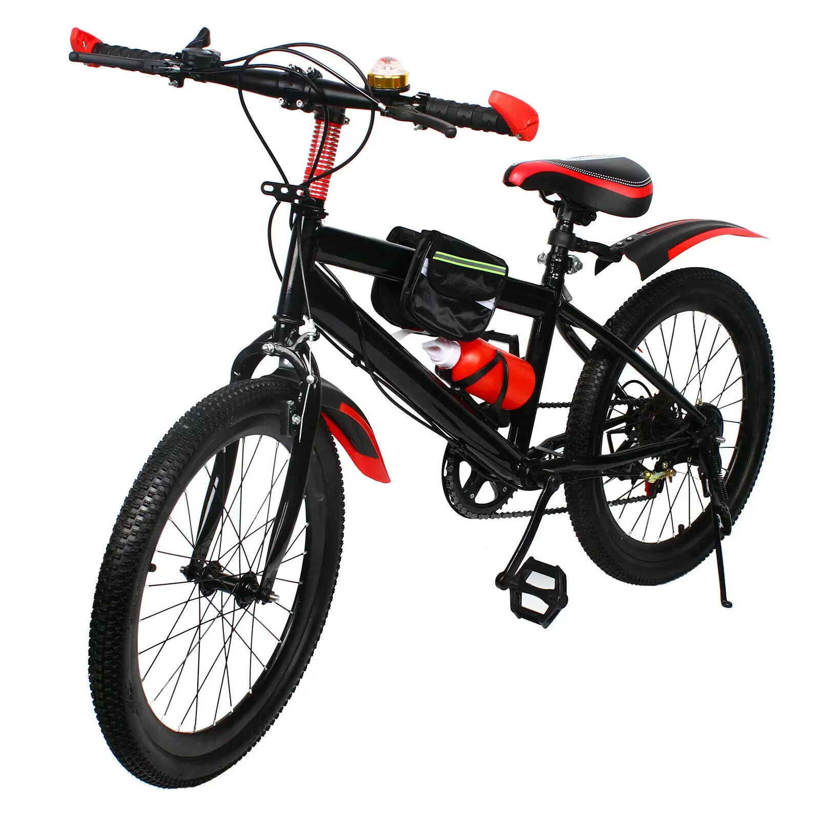 20 Inch Mountain Bike Carbon Steel Children's Mountain Bike Double Disc for Girls Boys  Kids Girls Boys Bike 7 Gang Speed 85 Kg Red