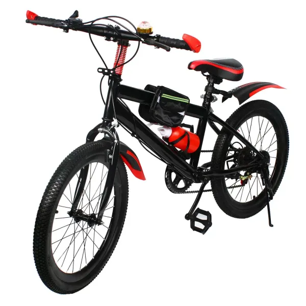 20 Inch Mountain Bike Carbon Steel Children's Mountain Bike Double Disc for Girls Boys  Kids Girls Boys Bike 7 Gang Speed 85 Kg Red