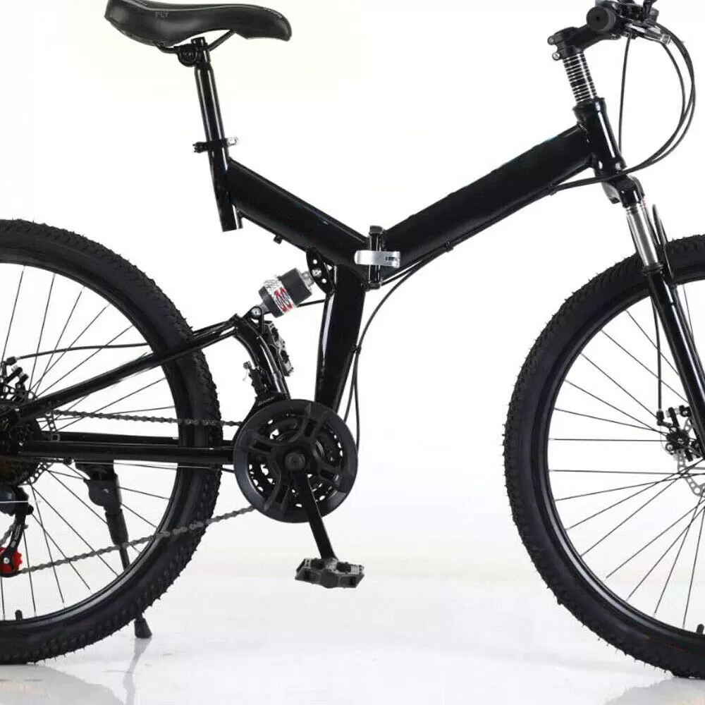 26 Inch Mountain Bike, Carbon Steel Folding Bike, 21 Speed, Disc Brake, Teenager, Adult, Portable