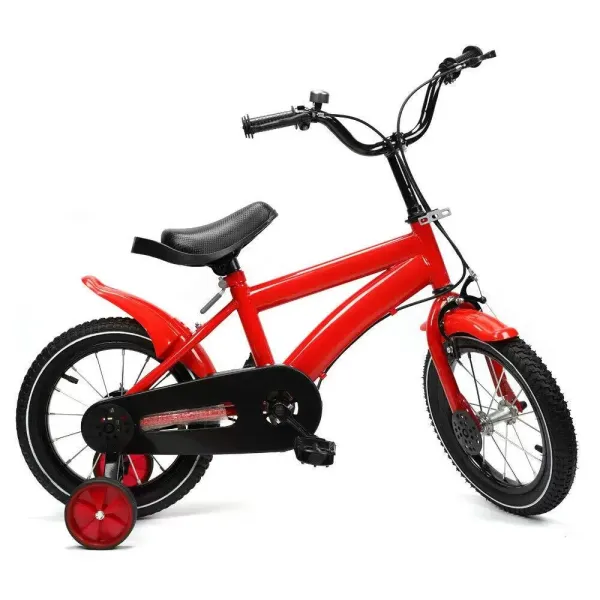 14 Inch Children's Bike For Boys Girls Non-slip Steel Balance Stabilizers For Uneven Roads Muddy Roads Grasslands Mountain Roads Sandy Areas Red