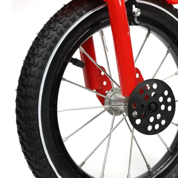 14 Inch Children's Bike For Boys Girls Non-slip Steel Balance Stabilizers For Uneven Roads Muddy Roads Grasslands Mountain Roads Sandy Areas Red