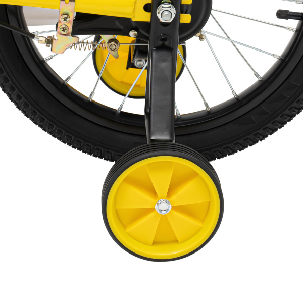 16 Inch Children's Bike For Boys And Girls Carbon Steel Frame Wheel With Brake Suitable for children with height of 105cm to 135cm Yellow
