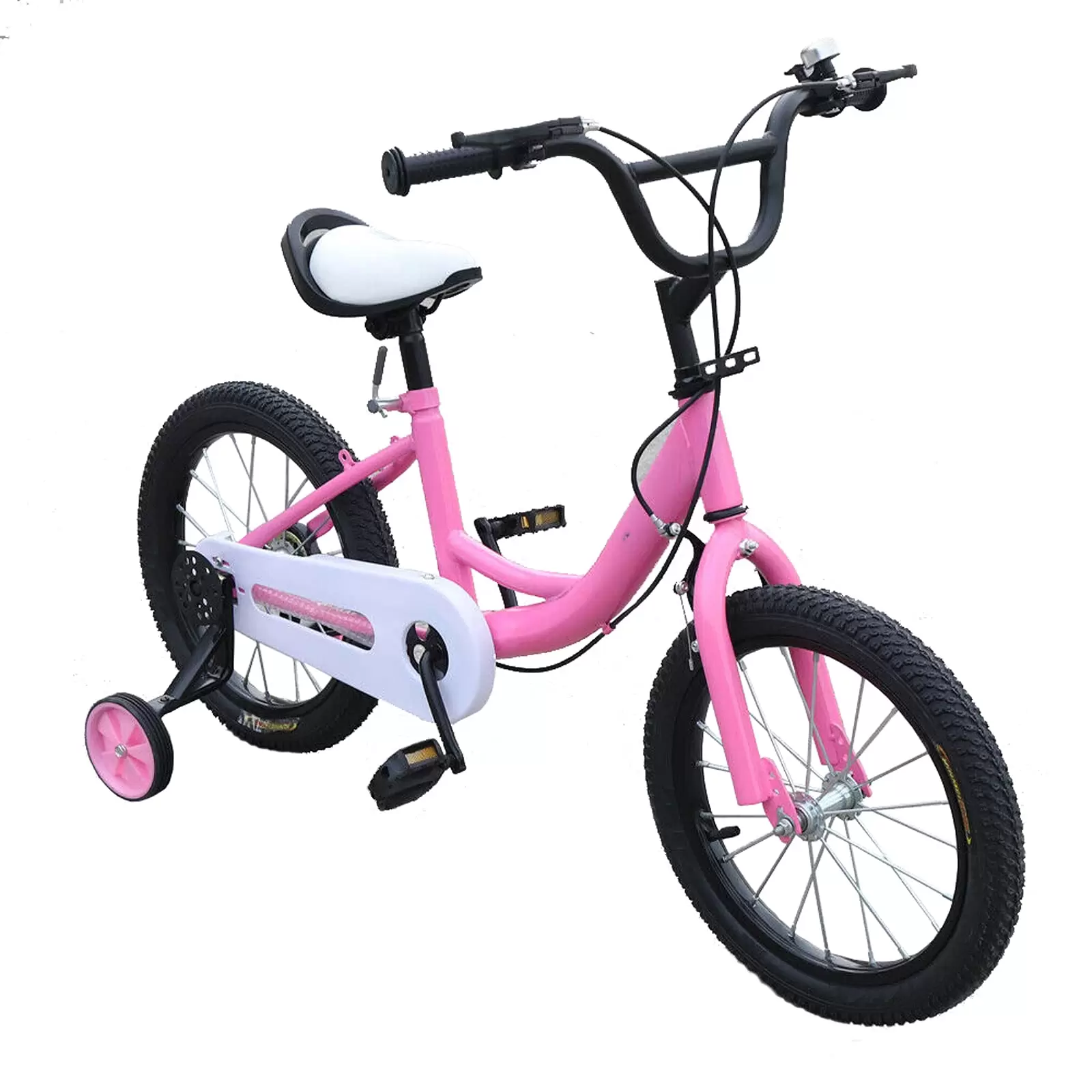 16 Inch Children's Bicycle for Boys  Universal Children's Bicycle with Training Wheels Pink Bike  Suitable for Children with Height of 105cm to 135cm