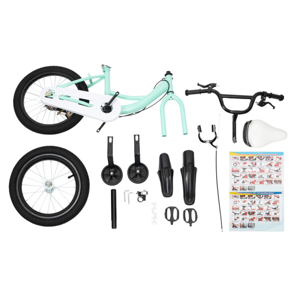 16 Inch Children's Bike for Girls and Boys from 4 to 8 Years Old with Non-slip Stabilizers Suitable for Children with Height of 105cm to 135cm