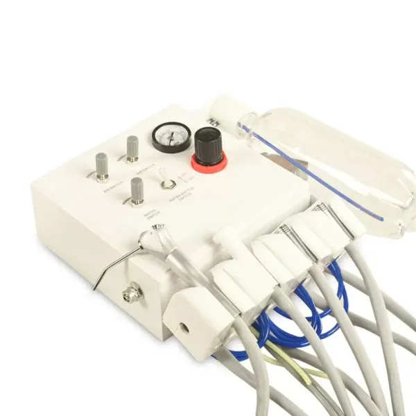 4 Hole Mobile Hose Unit Air Control Weak Suction Type Wall Turbine Unit Turbine Unit 4-hole Dental Air Turbine with Barometer for Dental Clinics or Home