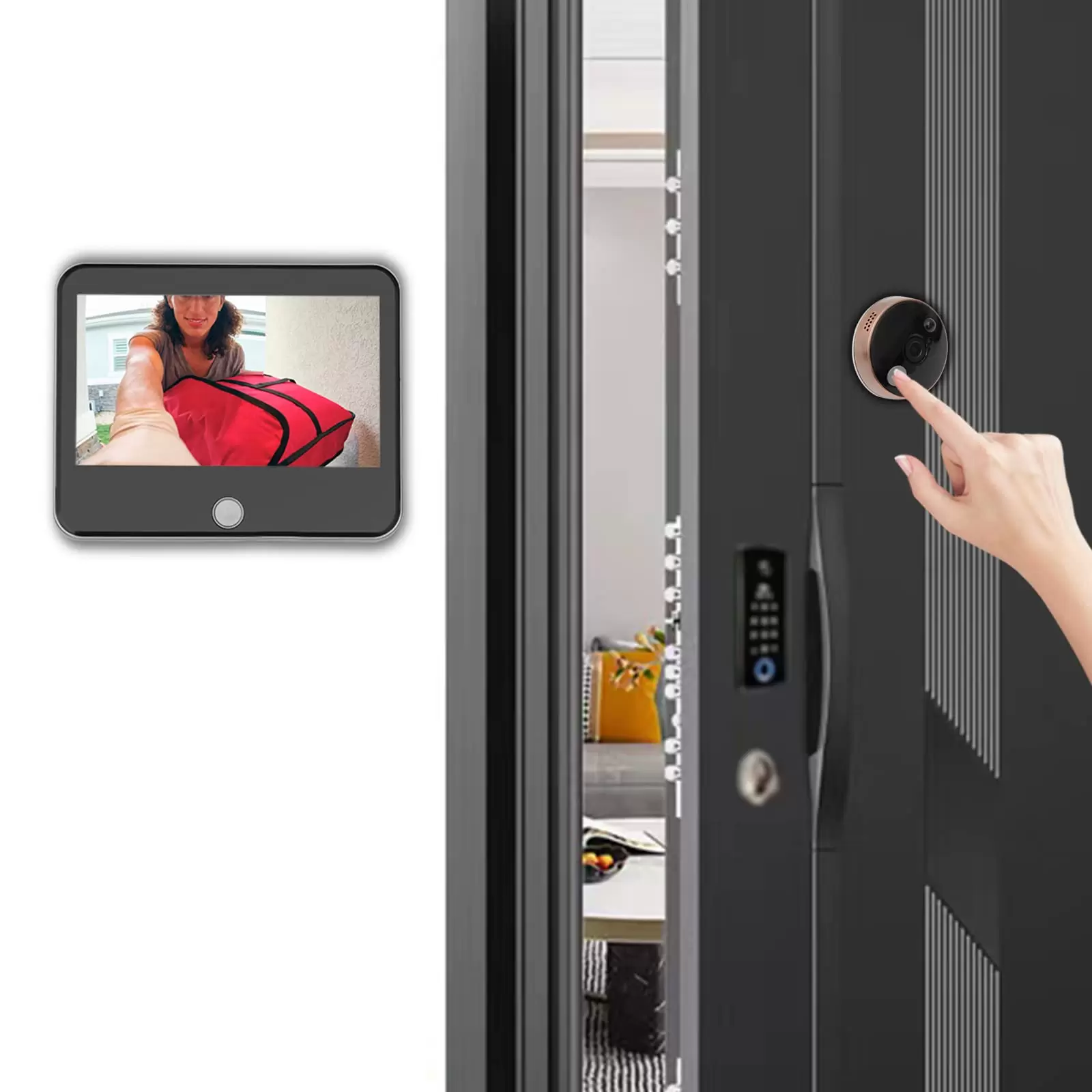WIFI Doorbell With 4000 MAH Battery 140° Wide Angle And PIR Sensor 1.3 MP Peephole Camera Applied to Households Hotels WIFI Doorbell With 4000 MAH Battery 140° Wide Angle And PIR Sensor 1.3 MP Peephole Camera Applied to Households Hotels