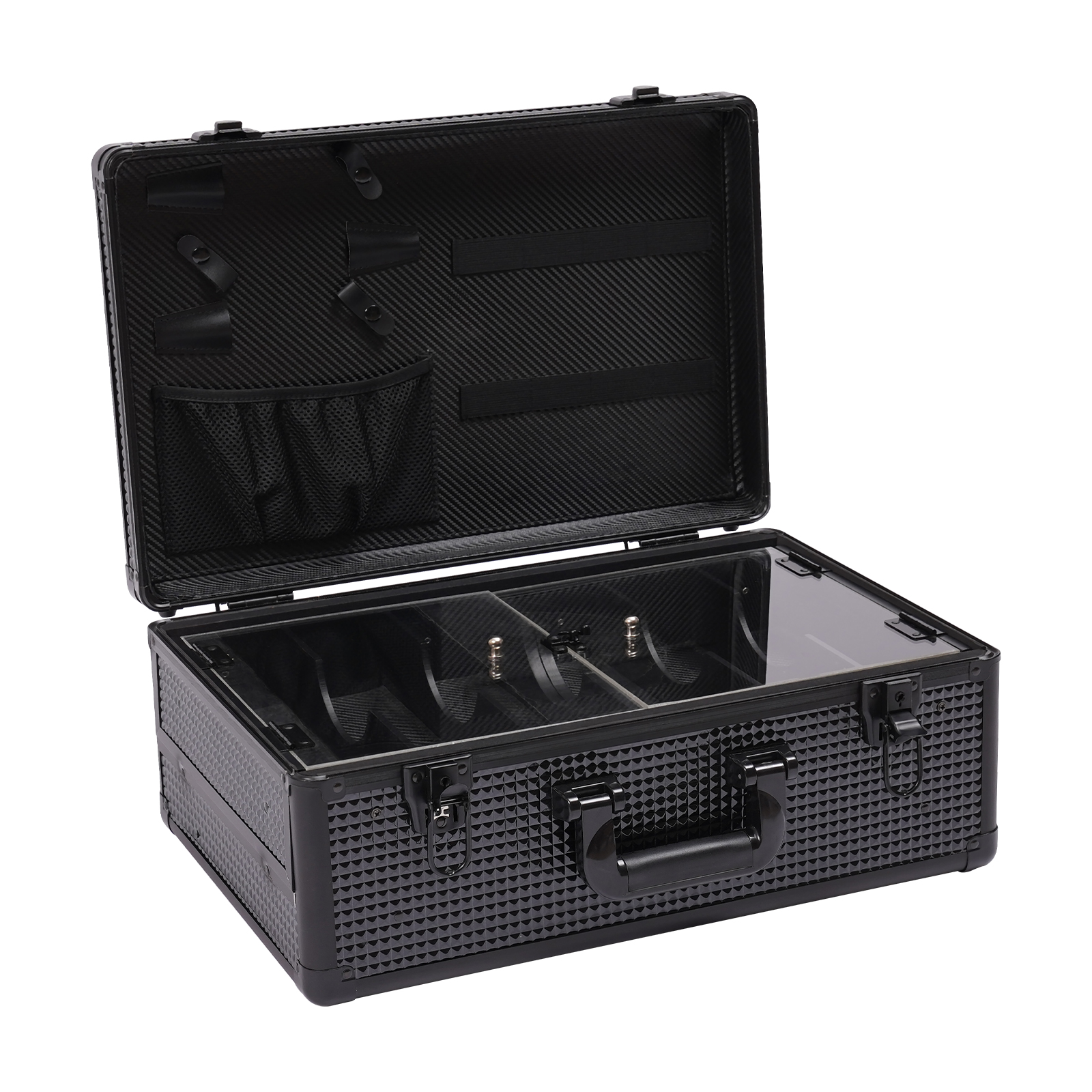 Aluminum Makeup Case Tool Case for Storing Scissors Makeup and Other Items Used By Hair Stylists Pet Groomers 19.7*13*7.8inch Black Aluminum Makeup Case Tool Case for Storing Scissors Makeup and Other Items Used By Hair Stylists Pet Groomers 19.7*13*7.8inch Black