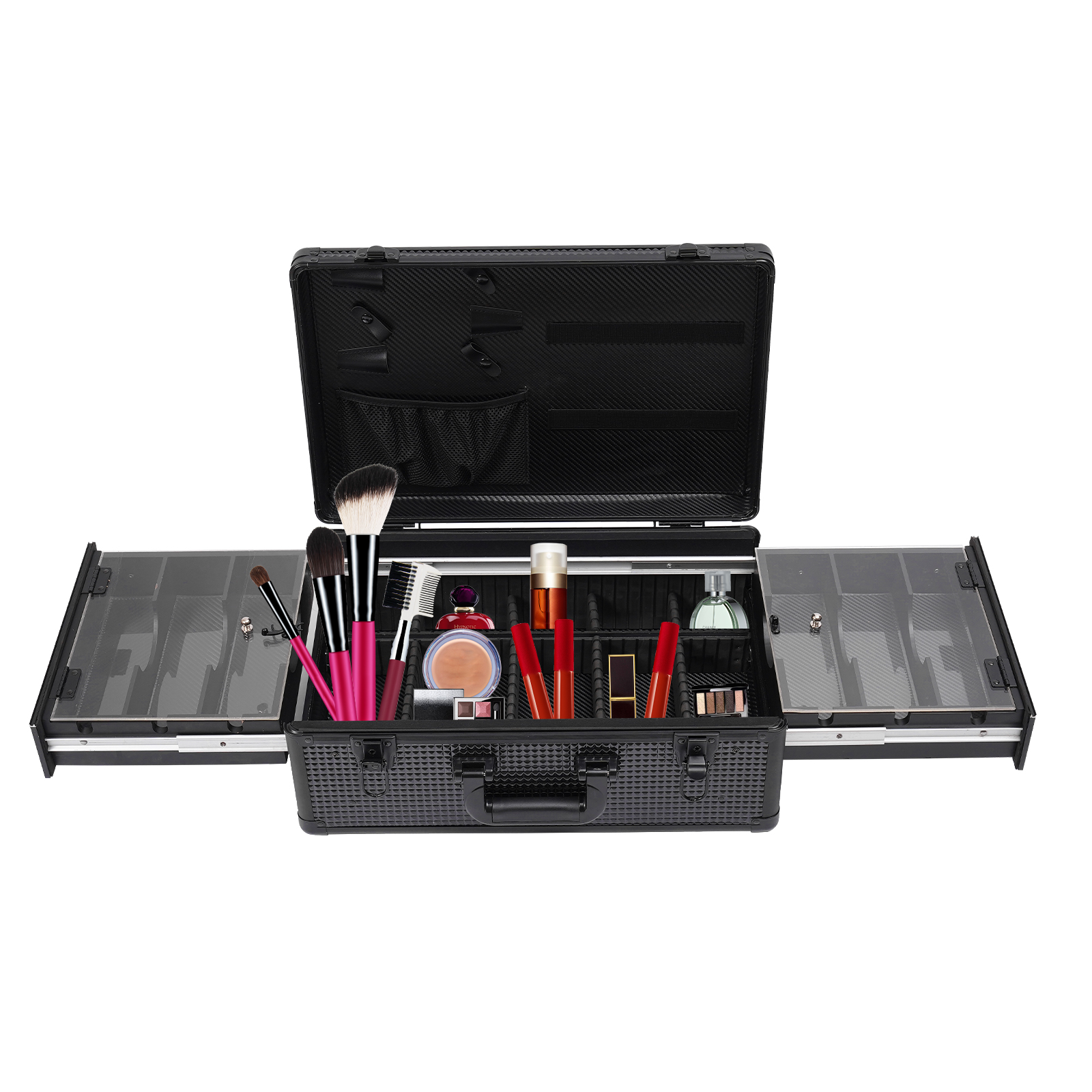 Aluminum Makeup Case Tool Case for Storing Scissors Makeup and Other Items Used By Hair Stylists Pet Groomers 19.7*13*7.8inch Black Aluminum Makeup Case Tool Case for Storing Scissors Makeup and Other Items Used By Hair Stylists Pet Groomers 19.7*13*7.8inch Black