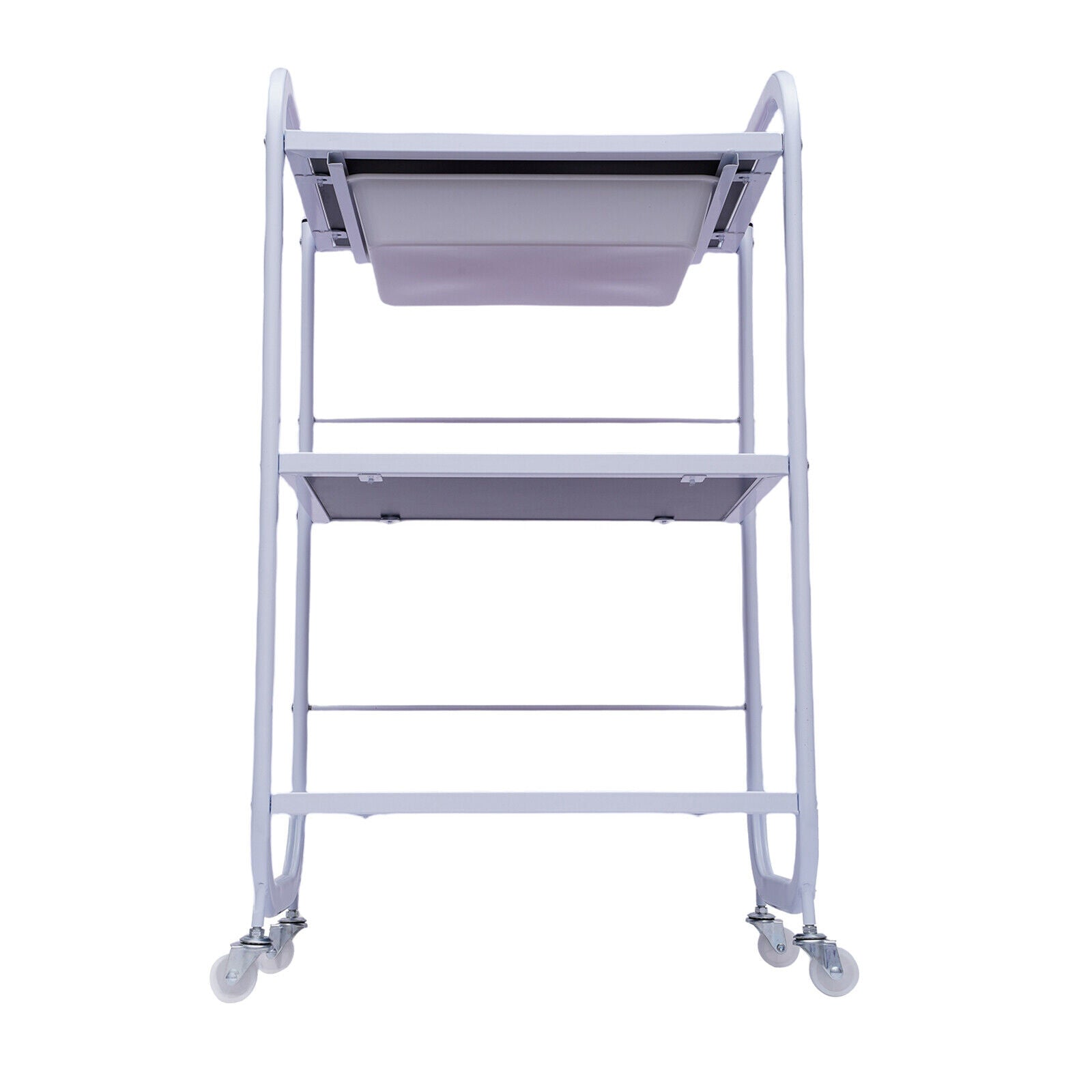 Meal Frame Rolling Trolley Cart with 3-Tiers and 1 Drawer for Storage - Shelf (White) Classic Design for Spar, Nail Salon and Hairdresser