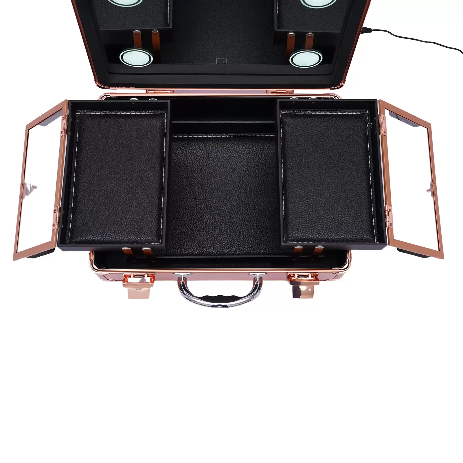 Makeup Train Case - Cosmetic Organizer Makeup Case with Light and Mirror/Makeup Case with Individual Dividers/Large Makeup Artist Organization Set Makeup Train Case - Cosmetic Organizer Makeup Case with Light and Mirror/Makeup Case with Individual Dividers/Large Makeup Artist Organization Set
