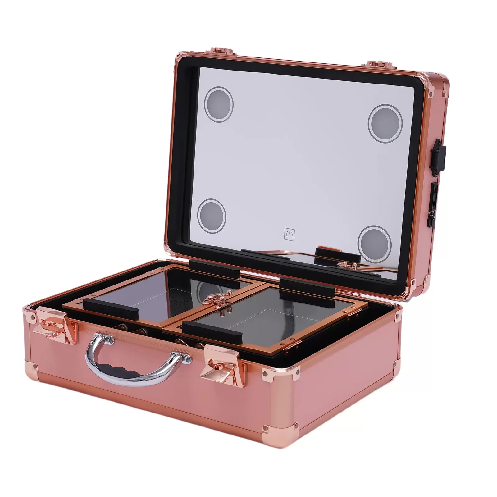 Makeup Train Case - Cosmetic Organizer Makeup Case with Light and Mirror/Makeup Case with Individual Dividers/Large Makeup Artist Organization Set
