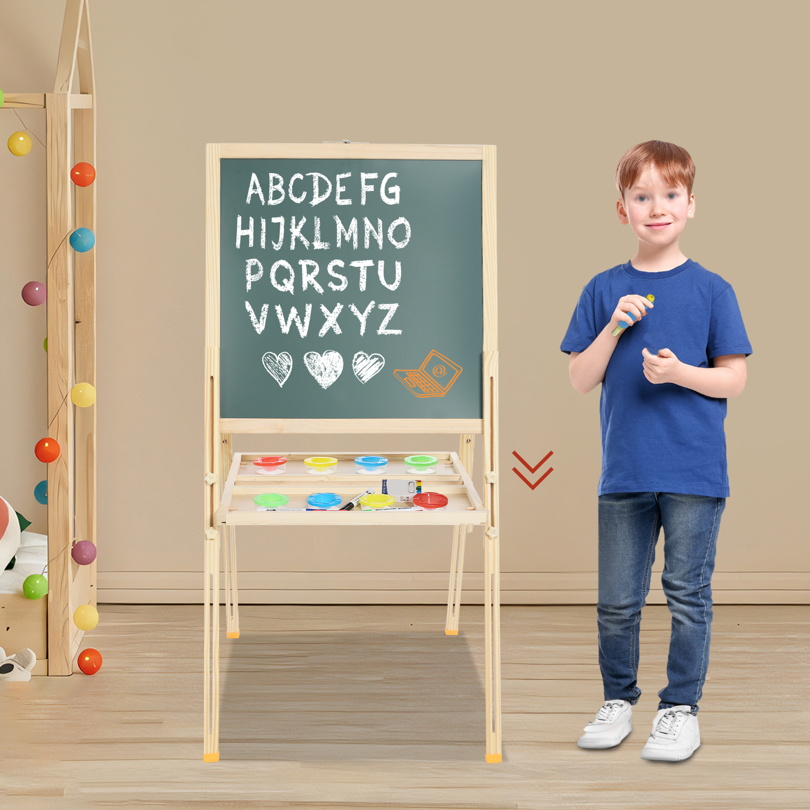 Art Easel, Easel for Kids, Adjustable Standing Art Easel for Classroom Art Activities, Outdoor Painting, Training Institutions