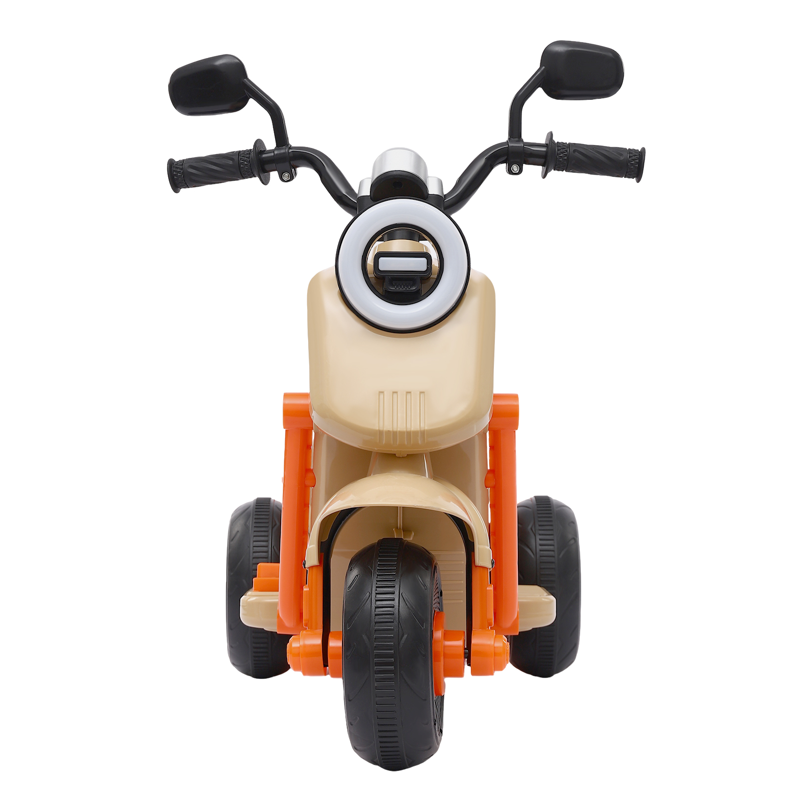 Electric Motorcycle With Rear Bucket European Standard Children's Electric Motorcycle Modern Without 6V4.5AH Batteries Beige