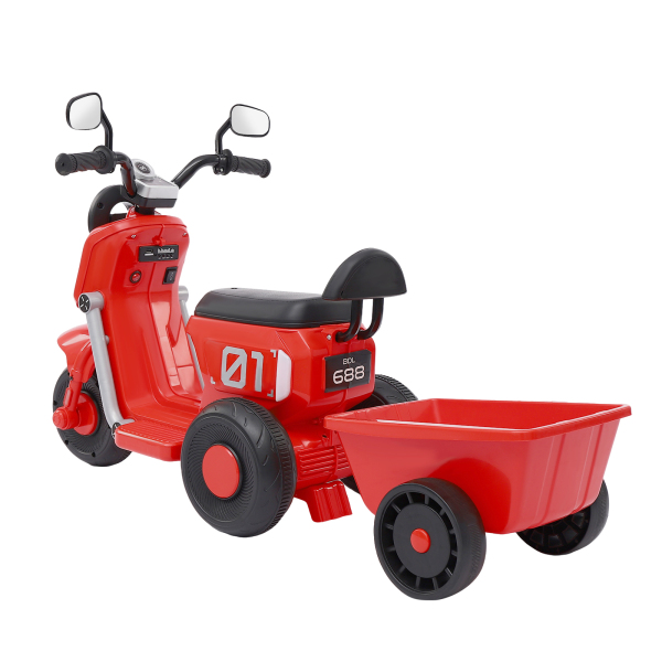Electric Motorcycle With Rear Bucket European Standard Children's Electric Motorcycle Modern Without 6V4.5AH Batteries Red