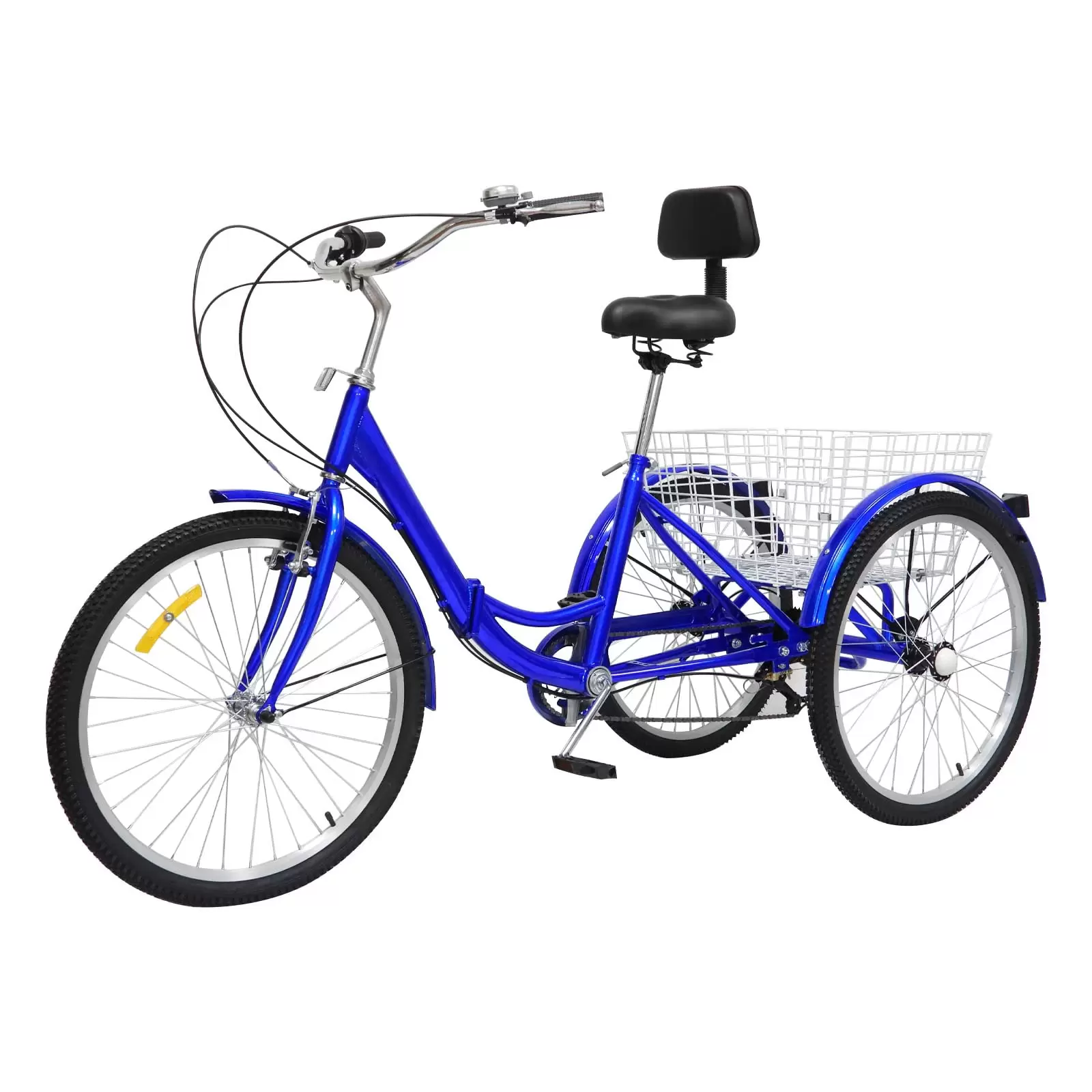 Tricycle for Adults 24 Inch 7-Speed Tricycle for Seniors Folding Bike 3 Wheel Tricycle Cruise Tricycle 3-Wheel Bicycle Tricycle Cargo Bike with Basket