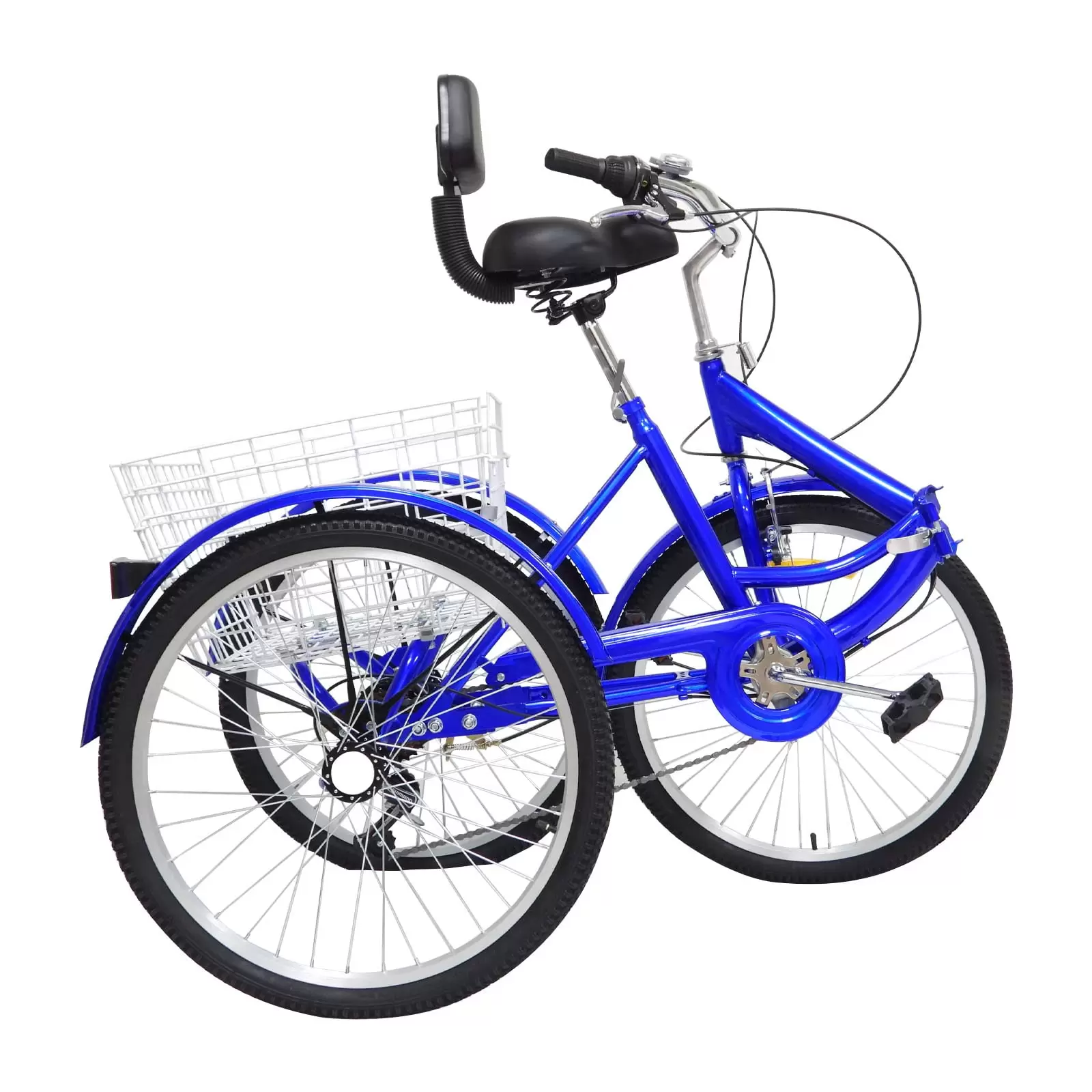 Tricycle for Adults 24 Inch 7-Speed Tricycle for Seniors Folding Bike 3 Wheel Tricycle Cruise Tricycle 3-Wheel Bicycle Tricycle Cargo Bike with Basket