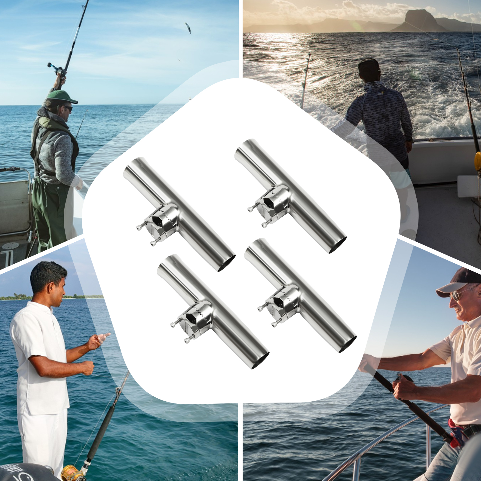 4pcs Wall Mounted Fishing Rod Holder Fishing Rod Holder Rail Mounted Fishing Rod Holder Ideal Tool For Fishing Enthusiasts Silver 4pcs Wall Mounted Fishing Rod Holder Fishing Rod Holder Rail Mounted Fishing Rod Holder Ideal Tool For Fishing Enthusiasts Silver