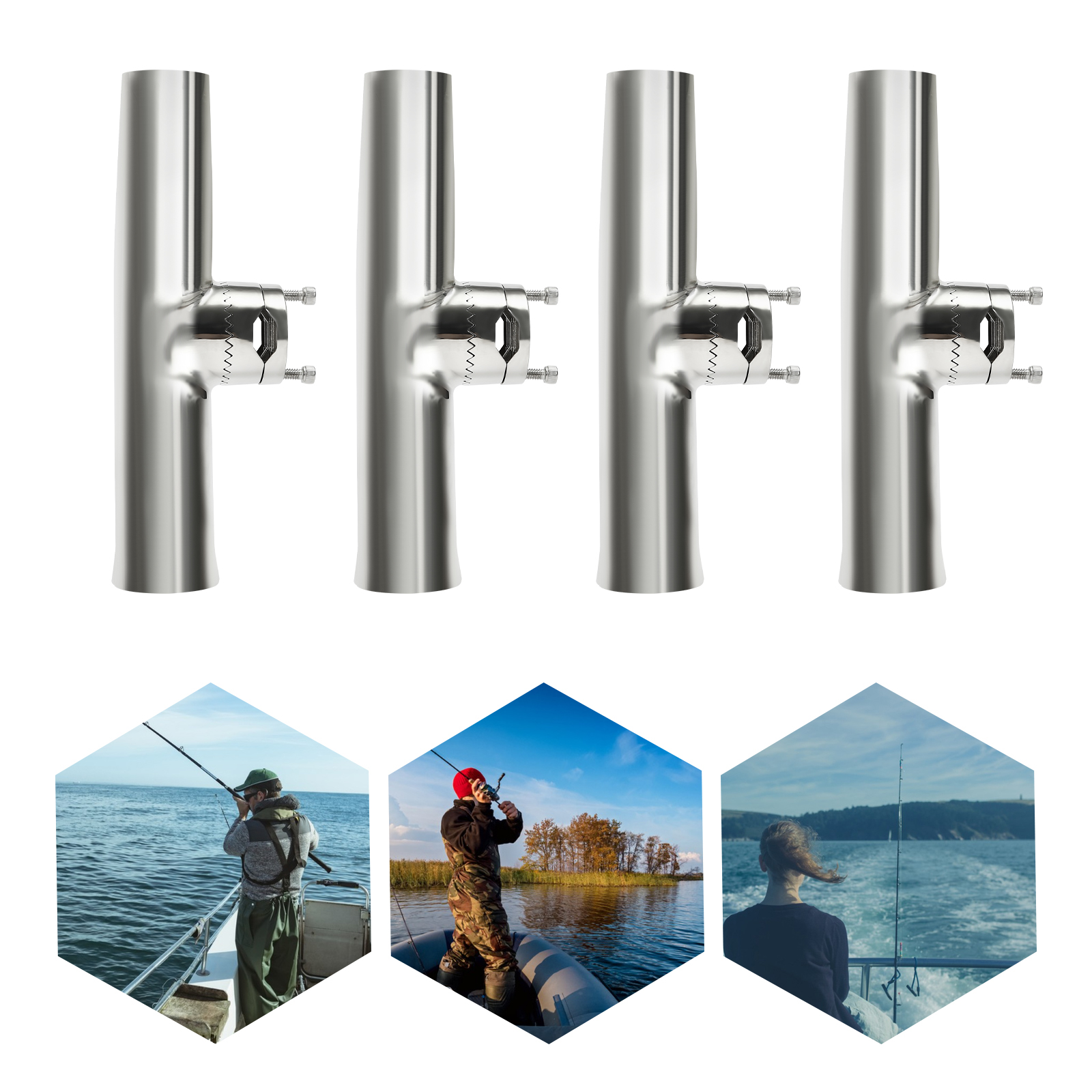 4pcs Wall Mounted Fishing Rod Holder Fishing Rod Holder Rail Mounted Fishing Rod Holder Ideal Tool For Fishing Enthusiasts Silver 4pcs Wall Mounted Fishing Rod Holder Fishing Rod Holder Rail Mounted Fishing Rod Holder Ideal Tool For Fishing Enthusiasts Silver