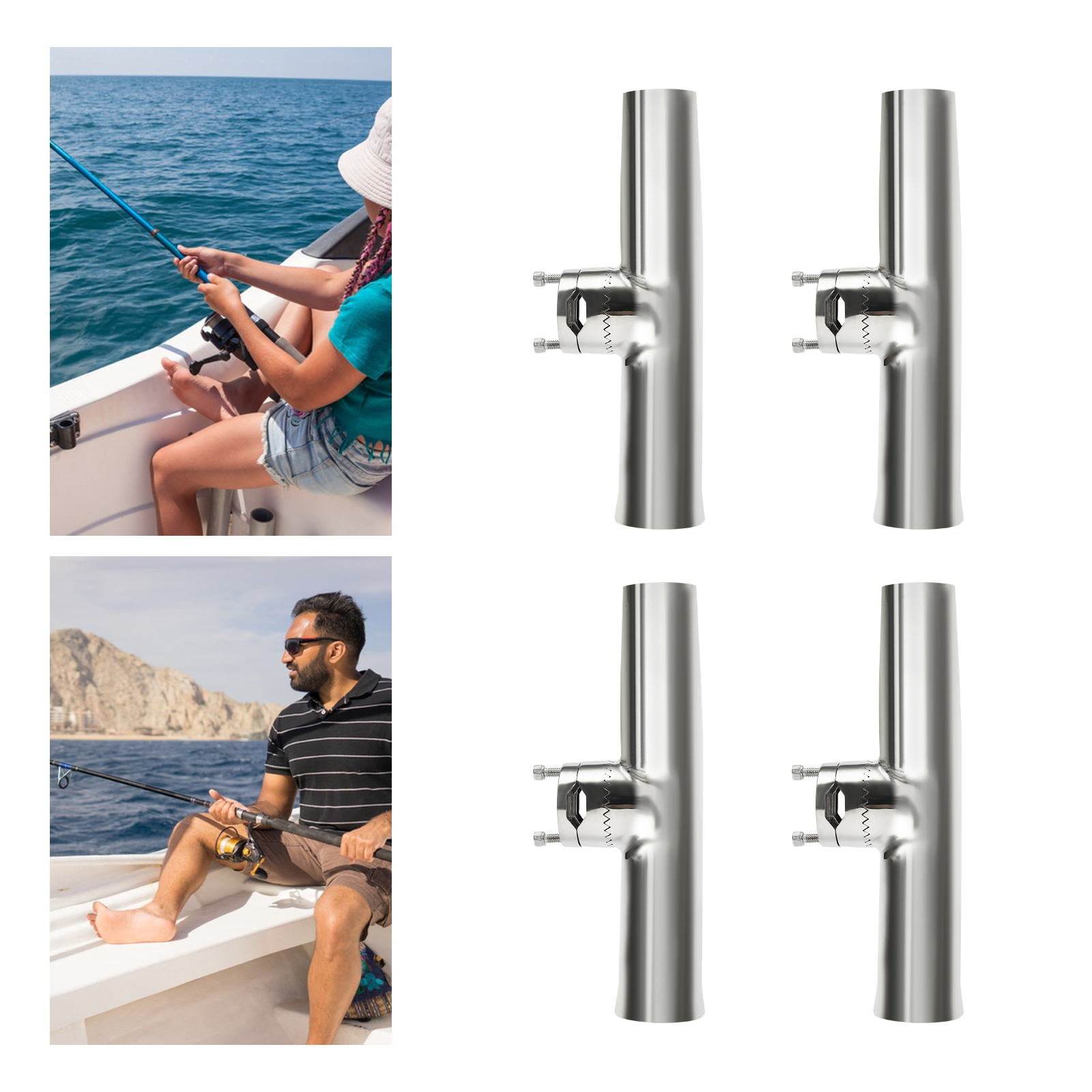 4pcs Wall Mounted Fishing Rod Holder Fishing Rod Holder Rail Mounted Fishing Rod Holder Ideal Tool For Fishing Enthusiasts Silver 4pcs Wall Mounted Fishing Rod Holder Fishing Rod Holder Rail Mounted Fishing Rod Holder Ideal Tool For Fishing Enthusiasts Silver