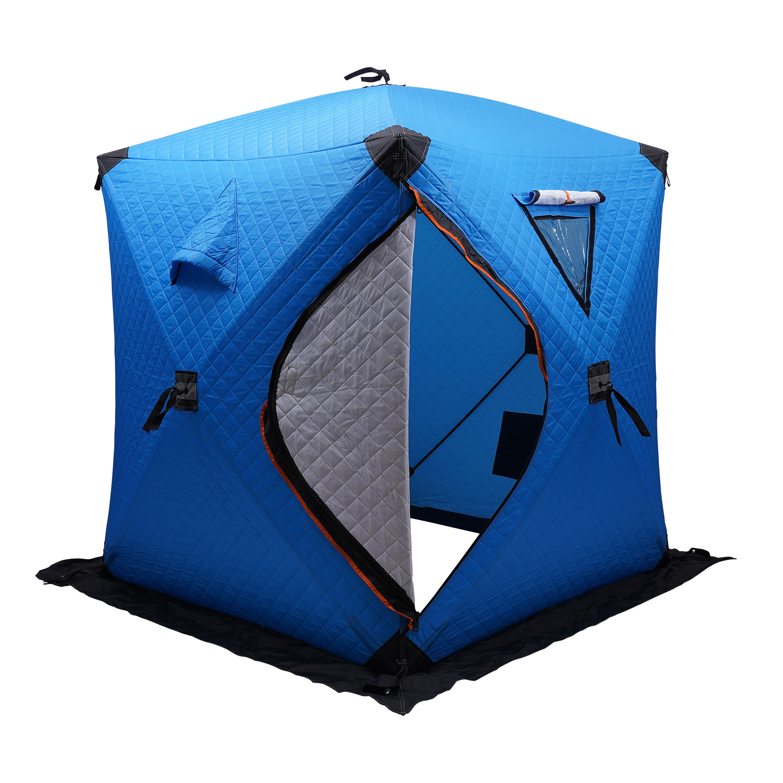 Portable Ice Fishing Shelter for Anglers Square Thermal Ice Fishing Hut with Reflective Strips Portable Ice Fishing Tent Fishing Shelter Blue