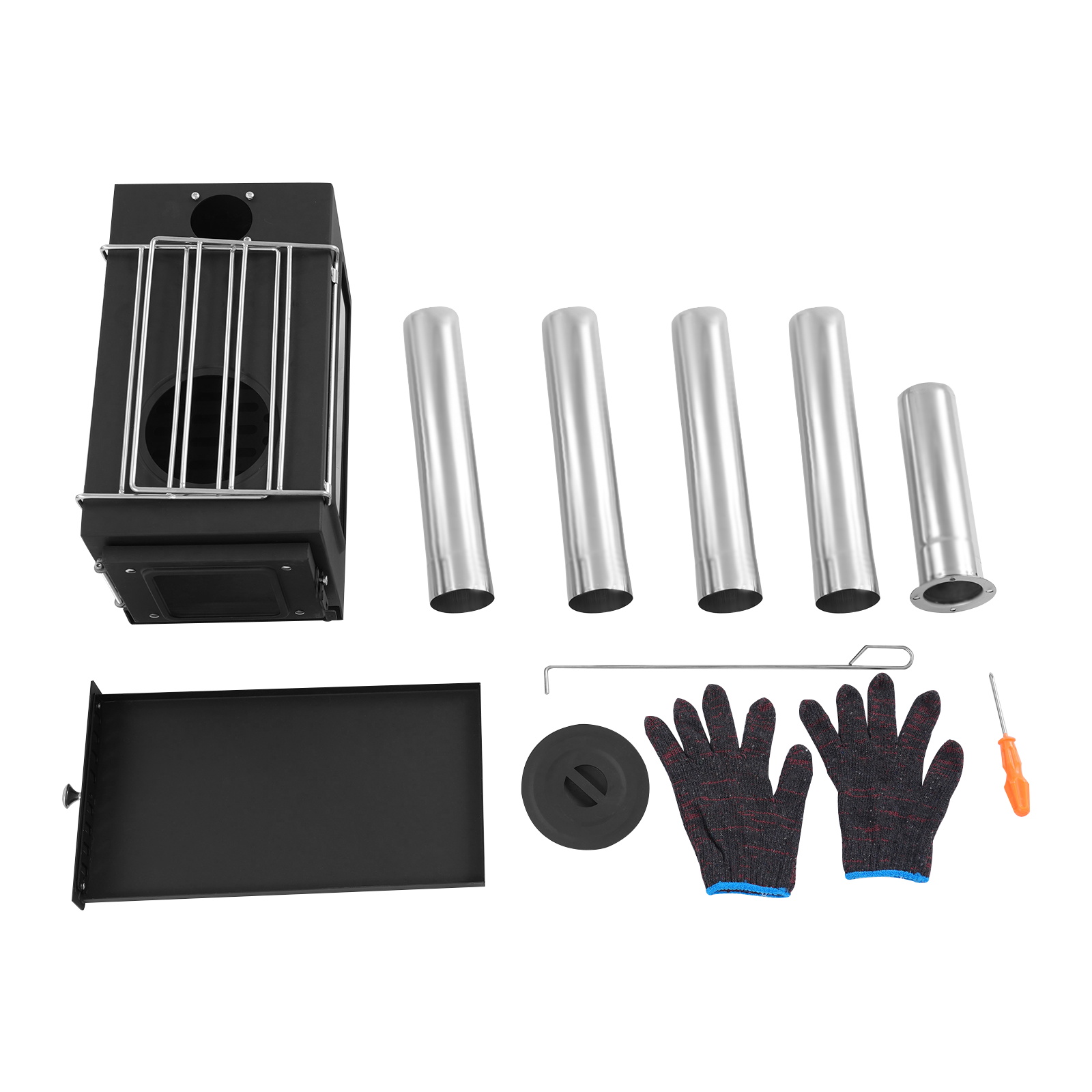 Tent Stove, Portable Camping Stove for Tent, Burning Stove with 5 Section Chimney Pipes Tent Stove, Portable Camping Stove for Tent, Burning Stove with 5 Section Chimney Pipes
