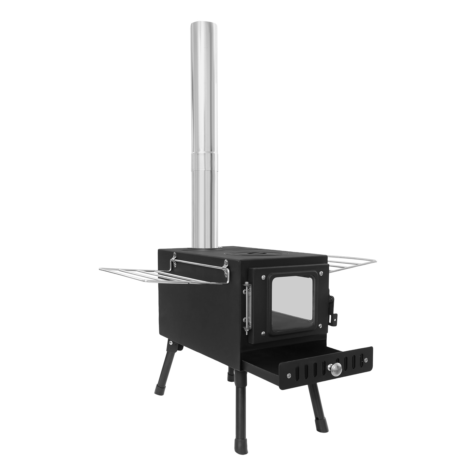 Tent Stove, Portable Camping Stove for Tent, Burning Stove with 5 Section Chimney Pipes