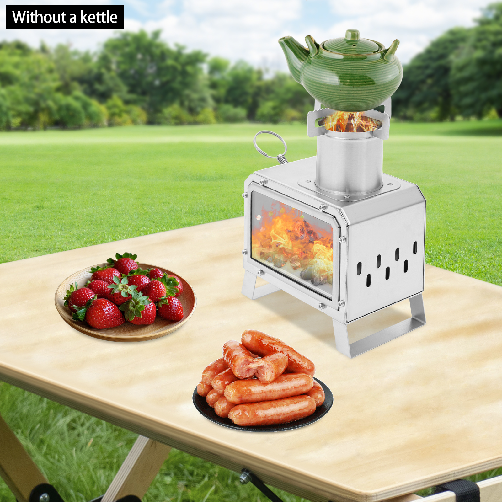 Camping Stove, Portable Camping Stove for Backpacking, Camping Wood Stove for Outdoor Cooking Hiking BBQ Camping Stove, Portable Camping Stove for Backpacking, Camping Wood Stove for Outdoor Cooking Hiking BBQ