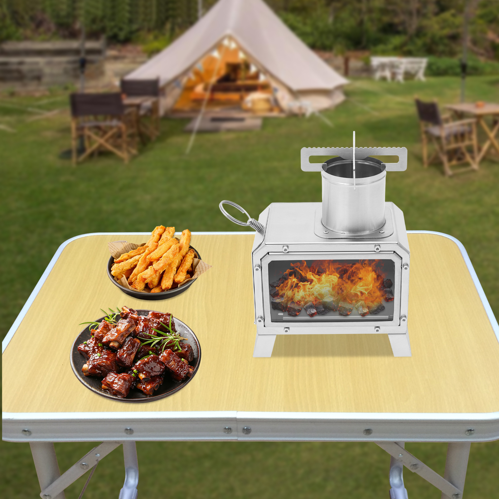 Camping Stove, Portable Camping Stove for Backpacking, Camping Wood Stove for Outdoor Cooking Hiking BBQ Camping Stove, Portable Camping Stove for Backpacking, Camping Wood Stove for Outdoor Cooking Hiking BBQ