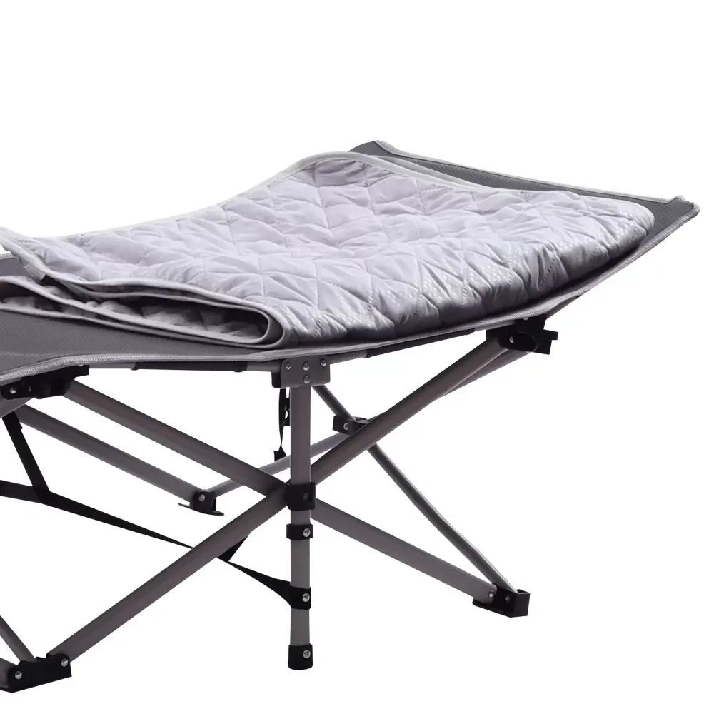 Folding Camping Cot with Cushion for Adults, Heavy Duty Sleeping Bed, Portable Travel Camp Cot
