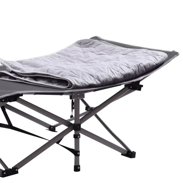 Folding Camping Cot with Cushion for Adults, Heavy Duty Sleeping Bed, Portable Travel Camp Cot Folding Camping Cot with Cushion for Adults, Heavy Duty Sleeping Bed, Portable Travel Camp Cot