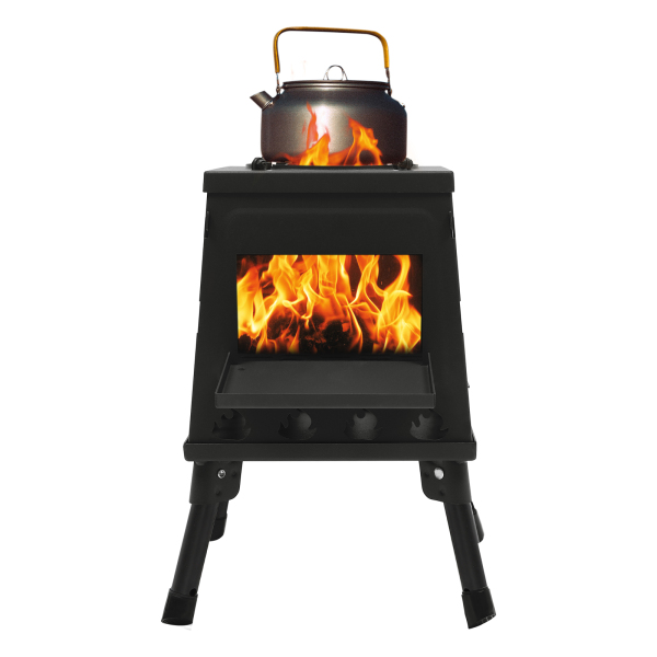 Camping, Outdoor Tent Heating Camping Tent Cookware Outdoor Portable Wood Stove Tent Stove For 3-5 People Portable Windproof Tent Stove Black