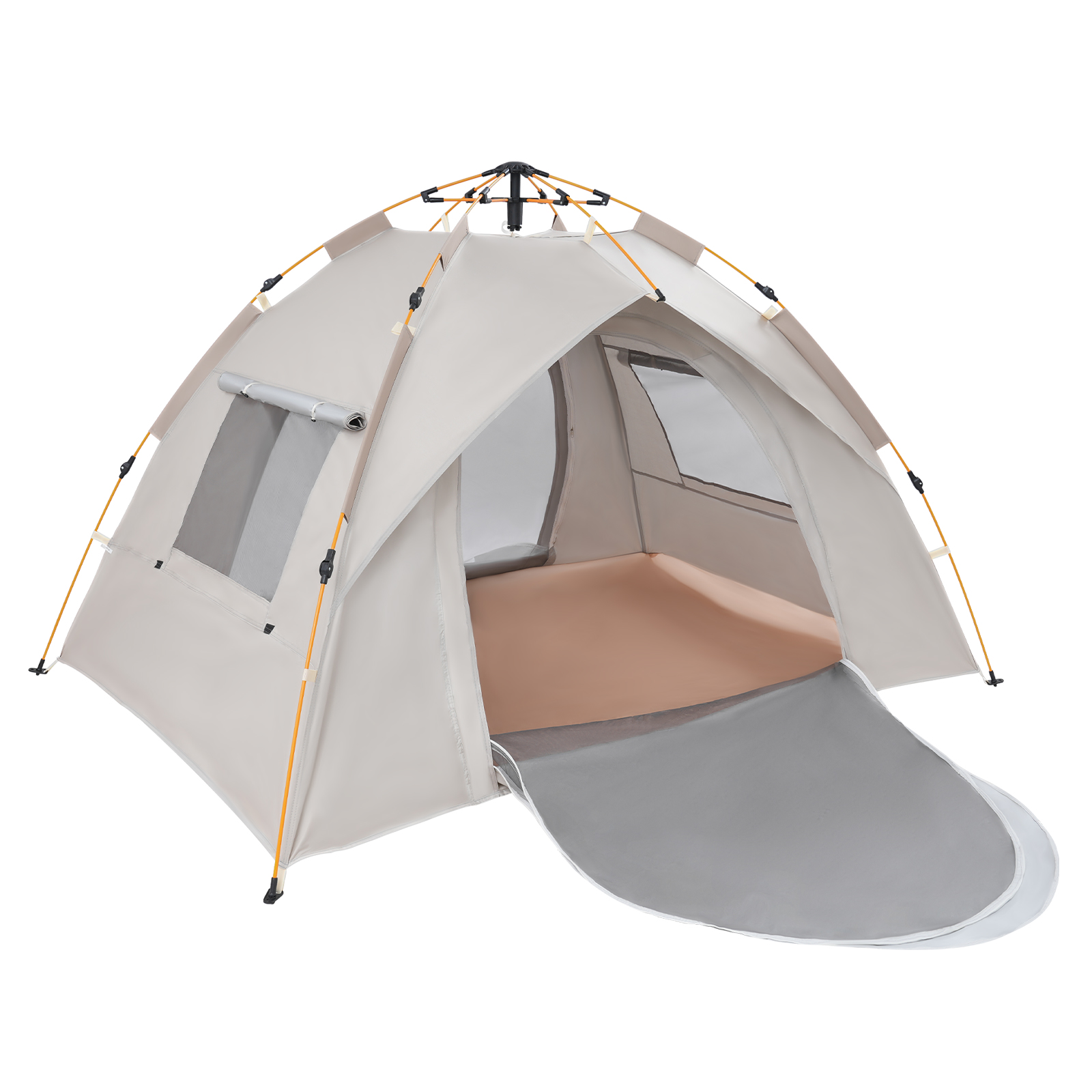 Tent with Mesh Windows, Instant Pop Up Tent, Family Camping Tent for Family Camping, Traveling, Fishing