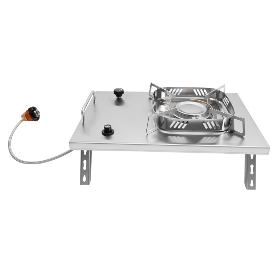 Camping stove, portable stove with adjustable burners, foldable tabletop