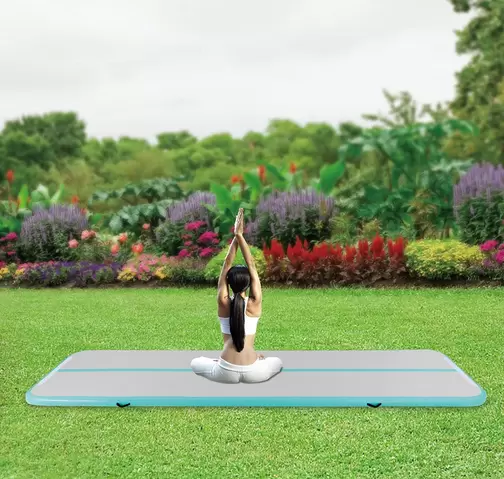 Inflatable Gymnastics Mat, Fitness Mat, Air Track Mat, Yoga Mat, Tumbler Mat, Sports Mat, with Carry Bag and Electric Air Pump, 1*4 M