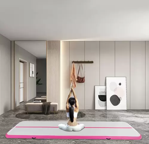 Inflatable Gymnastics Mat, Fitness Mat, Air Track Mat, Yoga Mat, Tumbler Mat, Sports Mat, with Carry Bag and Electric Air Pump, 1*4 M