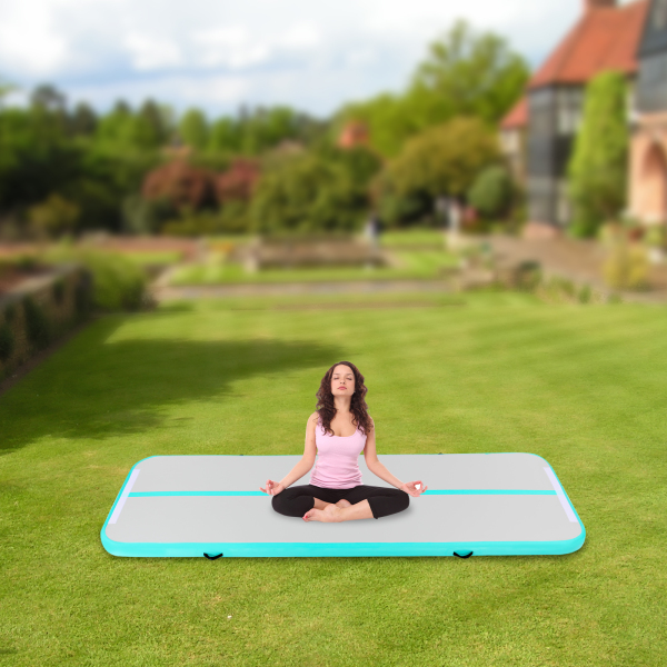 Inflatable Gymnastics Mat Fitness Mat Air Track Mat Yoga Mat Tumbler Mat Sports Mat with Carry Bag and Electric Air Pump
