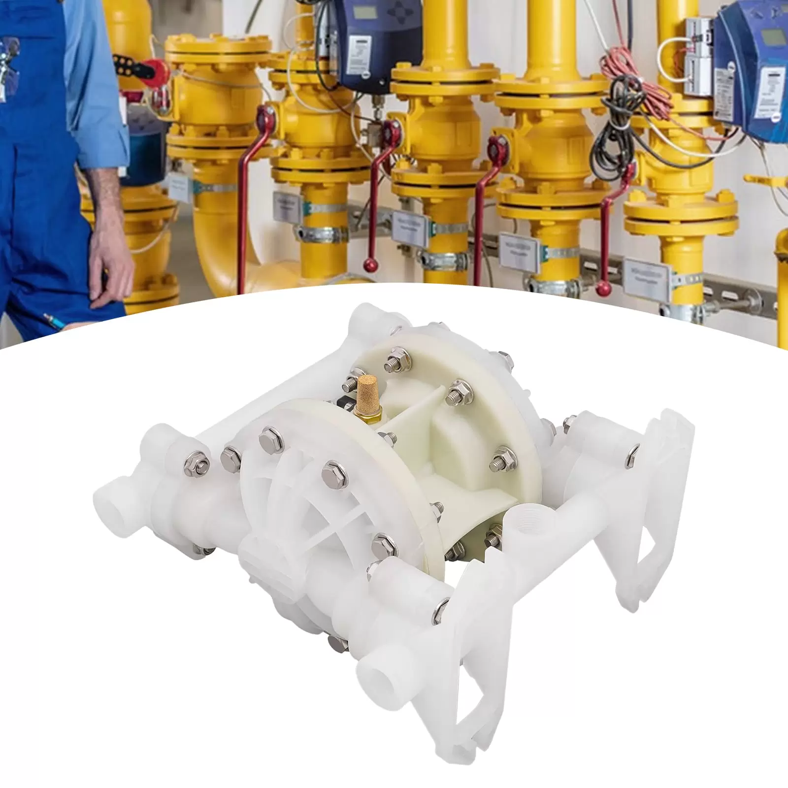 Double Diaphragm Air Compressed Pump with 1/2" Inlet and Outlet 100 PSI Double Diaphragm Air Compressed Pump with 1/2" Inlet and Outlet 100 PSI