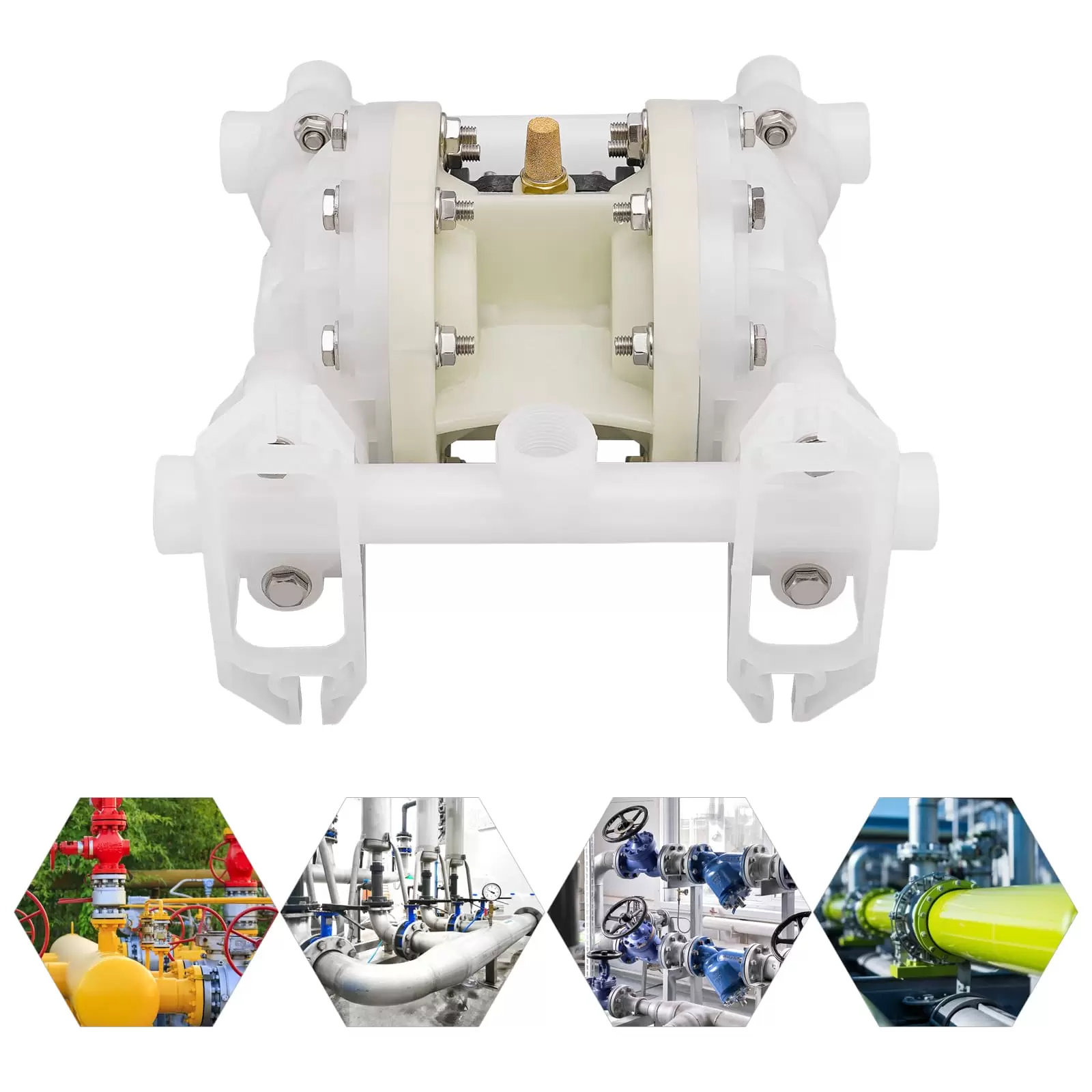 Double Diaphragm Air Compressed Pump with 1/2" Inlet and Outlet 100 PSI Double Diaphragm Air Compressed Pump with 1/2" Inlet and Outlet 100 PSI