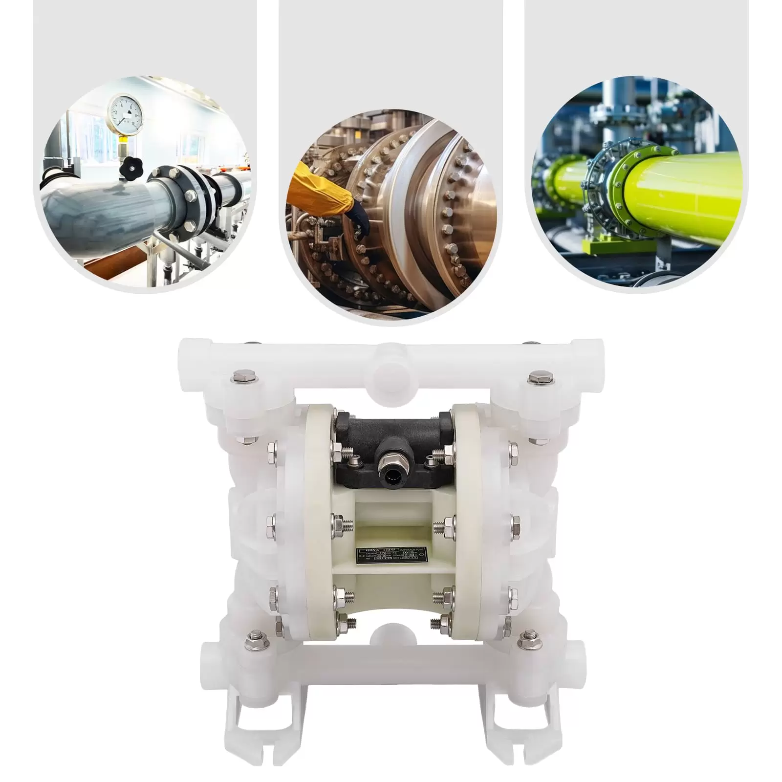 Double Diaphragm Air Compressed Pump with 1/2" Inlet and Outlet 100 PSI Double Diaphragm Air Compressed Pump with 1/2" Inlet and Outlet 100 PSI