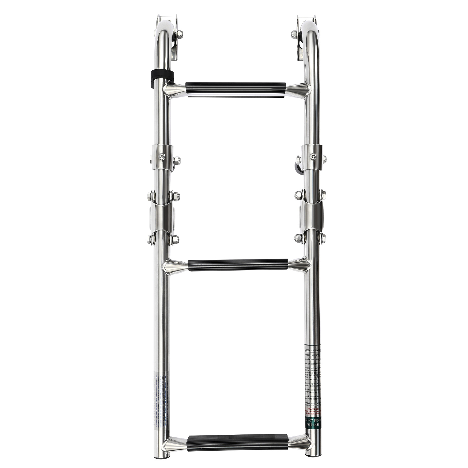3 Step Folding Ladder Polished Stainless Steel Boat Pontoon Ladder Stainless Steel Ladder For Yachts Speedboats Fishing Boats