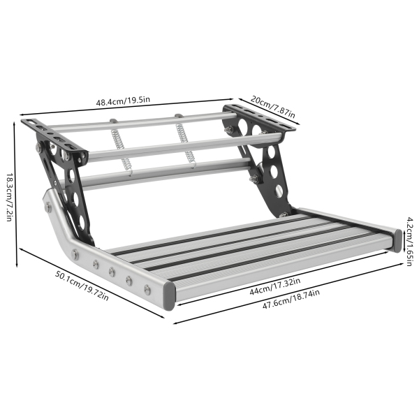 Folding RV Step, RV Camper Step, Manual RV Step with LED Light for Motorhomes, Campers, Caravan