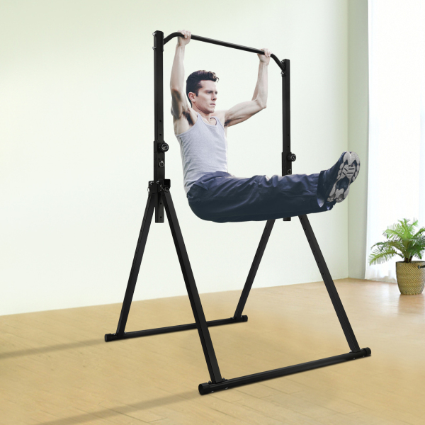 Triangular Pull Up Station Pull Up Bar for Home Gym Strength Training Equipment Adjustable Height Home Pull Up Bar 4.36*3.81ft Black